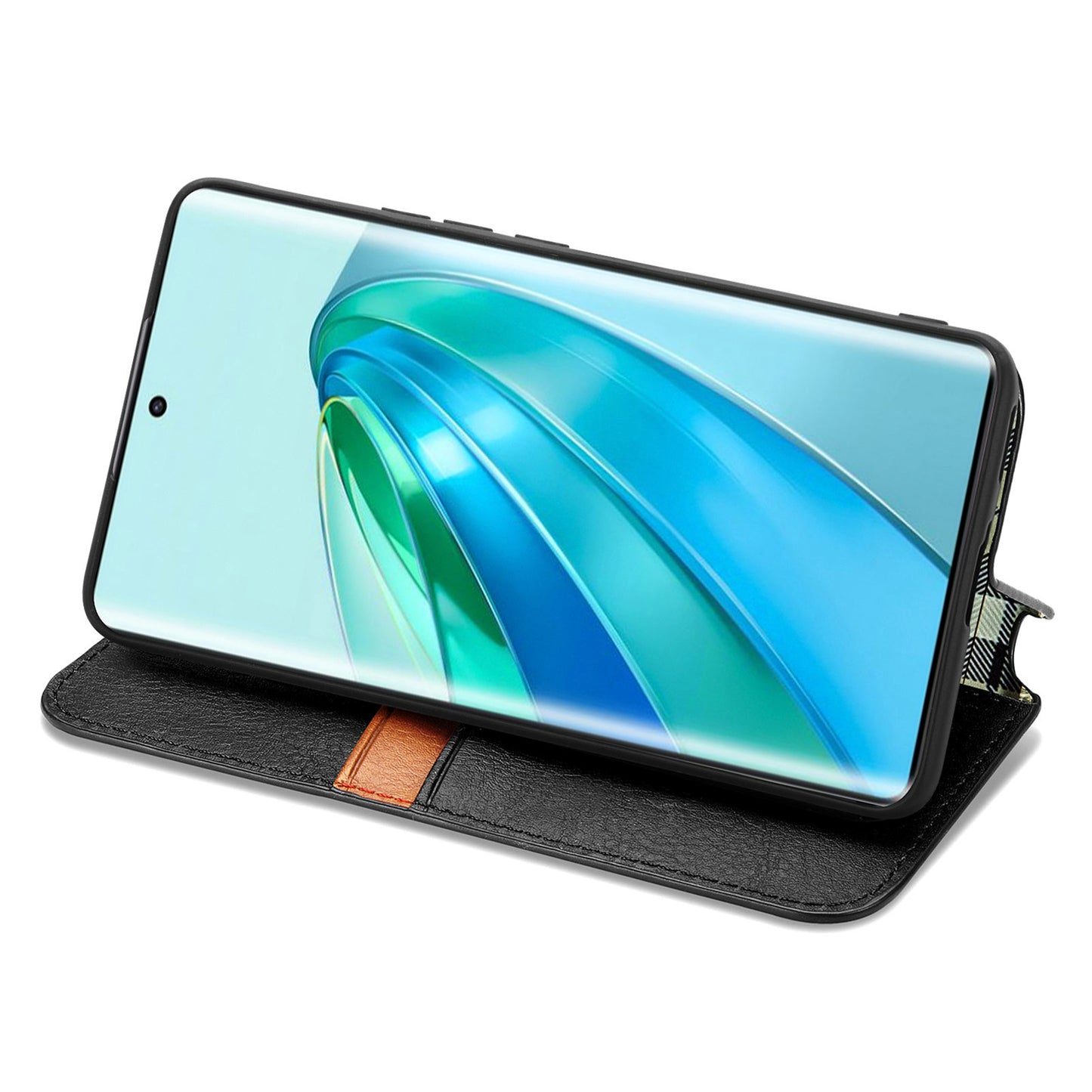 For Honor X40 5G / X9a 5G / Magic5 Lite 5G Rhombus Imprint Shockproof Cover Leather Wallet Stand Phone Case