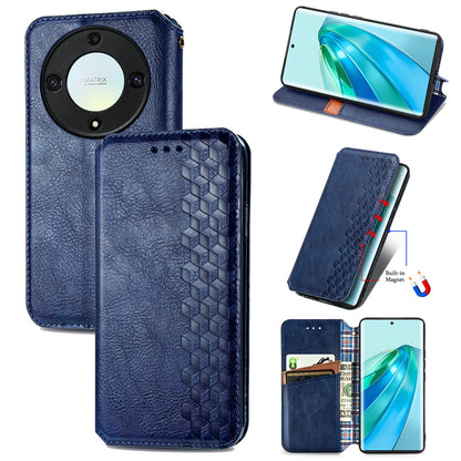 For Honor X40 5G / X9a 5G / Magic5 Lite 5G Rhombus Imprint Shockproof Cover Leather Wallet Stand Phone Case