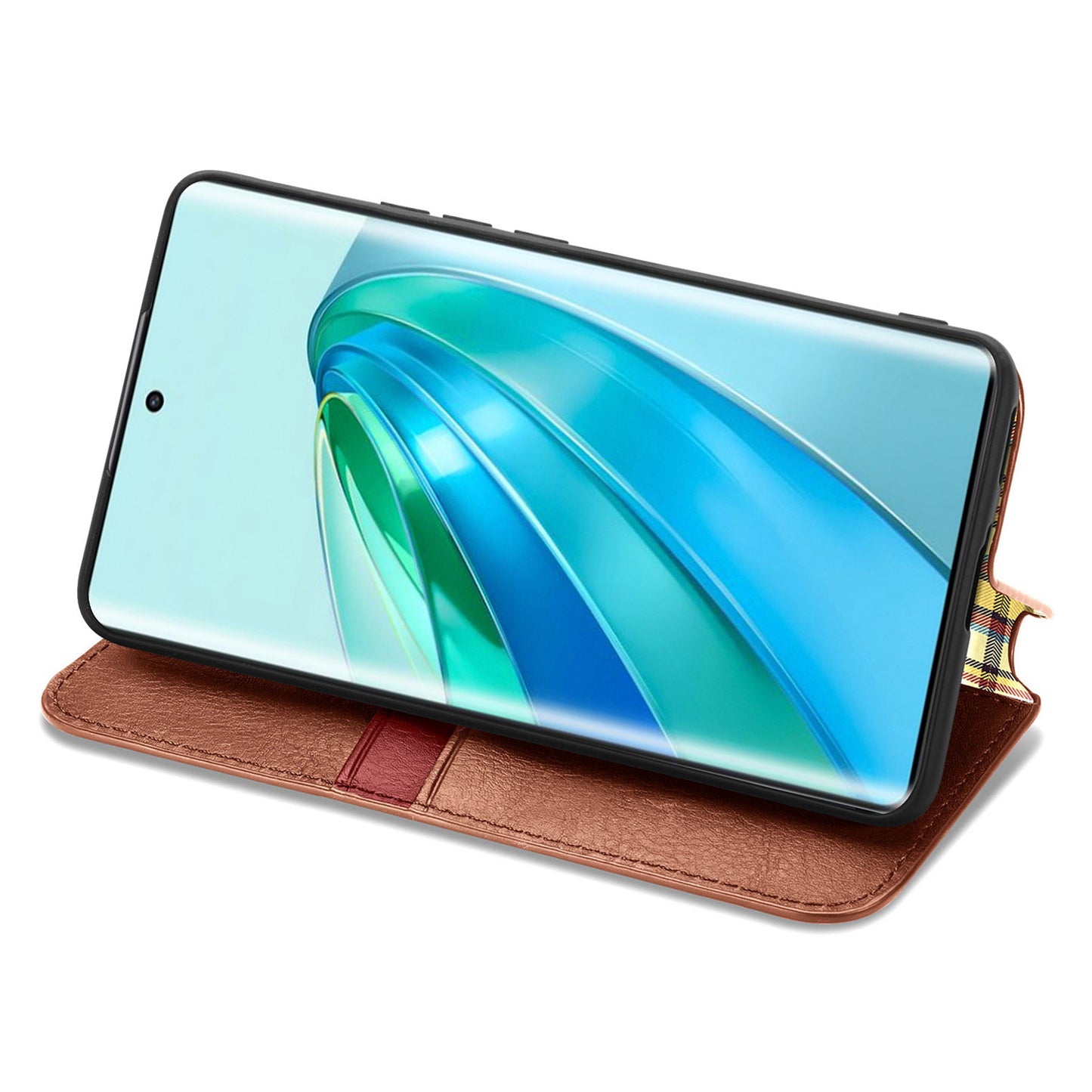 For Honor X40 5G / X9a 5G / Magic5 Lite 5G Rhombus Imprint Shockproof Cover Leather Wallet Stand Phone Case