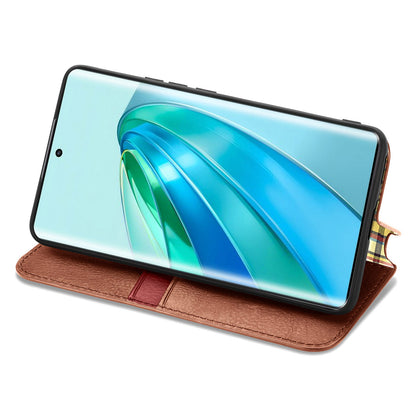 For Honor X40 5G / X9a 5G / Magic5 Lite 5G Rhombus Imprint Shockproof Cover Leather Wallet Stand Phone Case