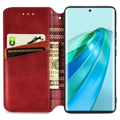 For Honor X40 5G / X9a 5G / Magic5 Lite 5G Rhombus Imprint Shockproof Cover Leather Wallet Stand Phone Case