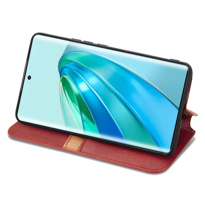 For Honor X40 5G / X9a 5G / Magic5 Lite 5G Rhombus Imprint Shockproof Cover Leather Wallet Stand Phone Case