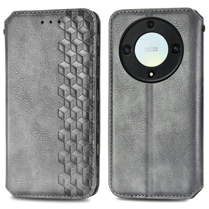 For Honor X40 5G / X9a 5G / Magic5 Lite 5G Rhombus Imprint Shockproof Cover Leather Wallet Stand Phone Case