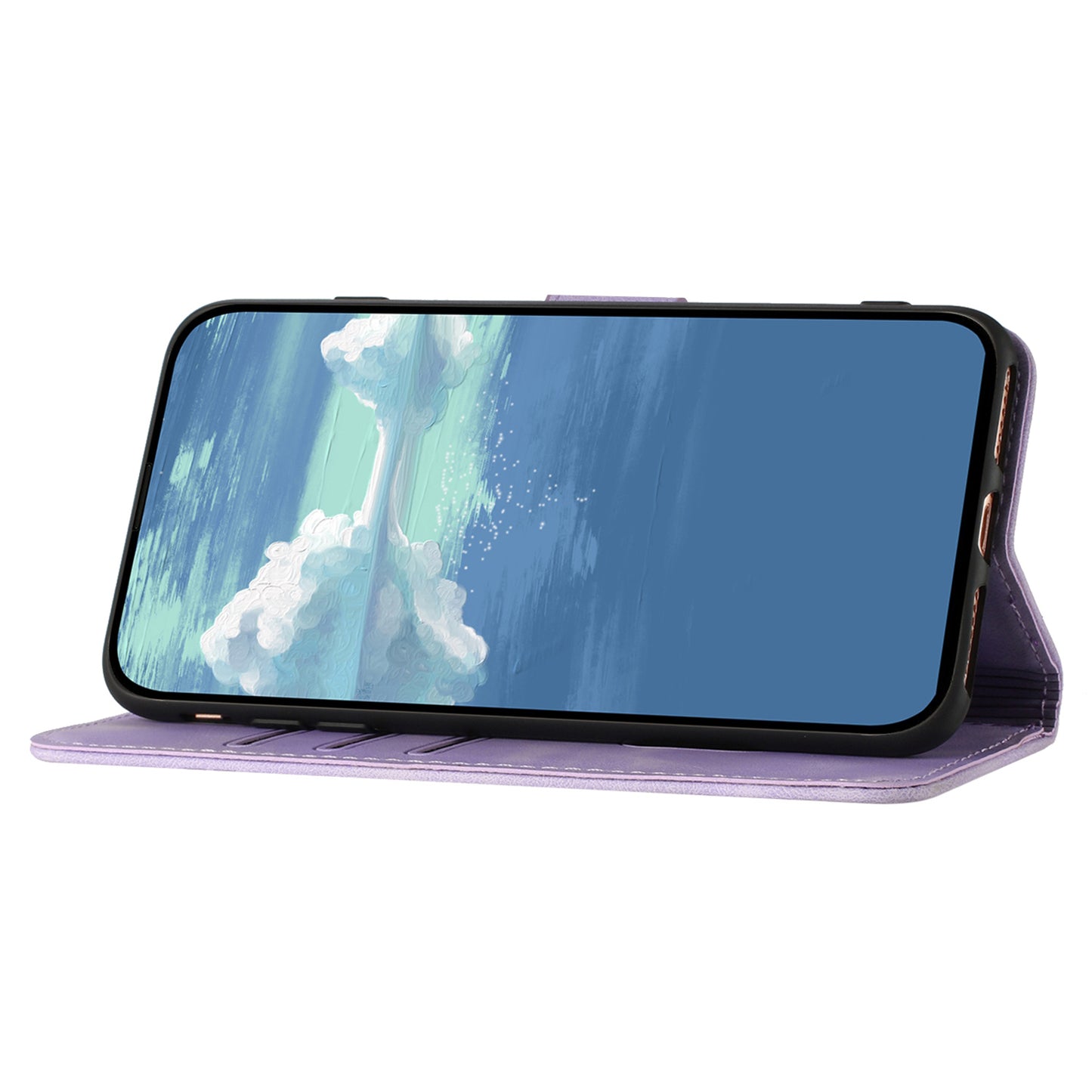 YX0040 For Samsung Galaxy A32 5G / M32 5G Imprinted Leather Case Phone Cover with Stand Wallet