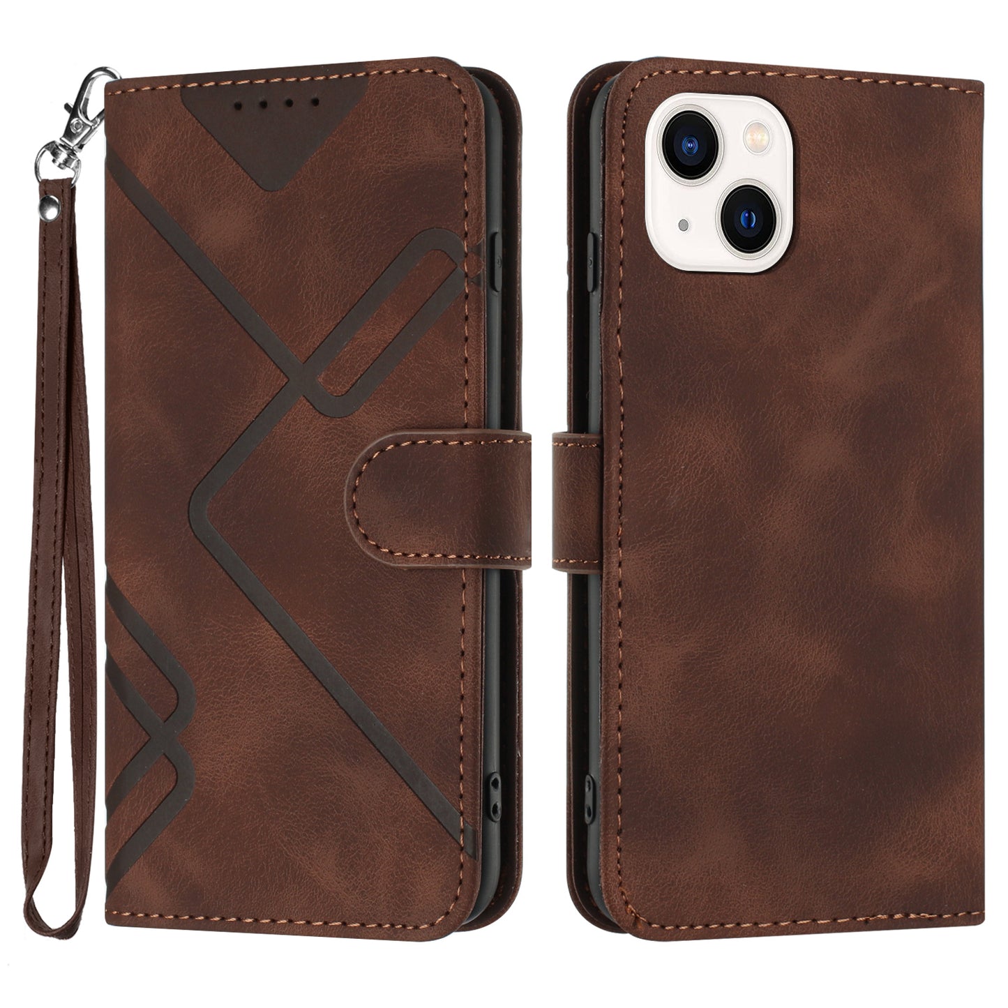 YX0040 For iPhone 13 mini 5.4 inch Stylish Imprinted Phone Case PU Leather Wallet Stand Cover