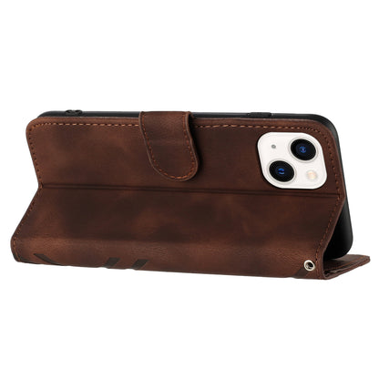 YX0040 For iPhone 13 mini 5.4 inch Stylish Imprinted Phone Case PU Leather Wallet Stand Cover