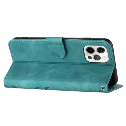 YX0040 Stand Phone Case for iPhone 13 Pro , Imprinted Pattern PU Leather Wallet Anti-drop Cover