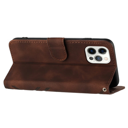 YX0040 Stand Phone Case for iPhone 13 Pro , Imprinted Pattern PU Leather Wallet Anti-drop Cover