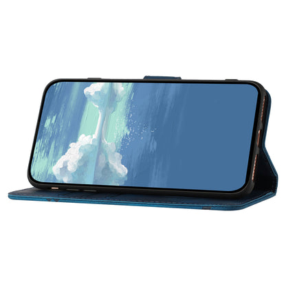 YX0040 Stand Phone Case for iPhone 13 Pro , Imprinted Pattern PU Leather Wallet Anti-drop Cover