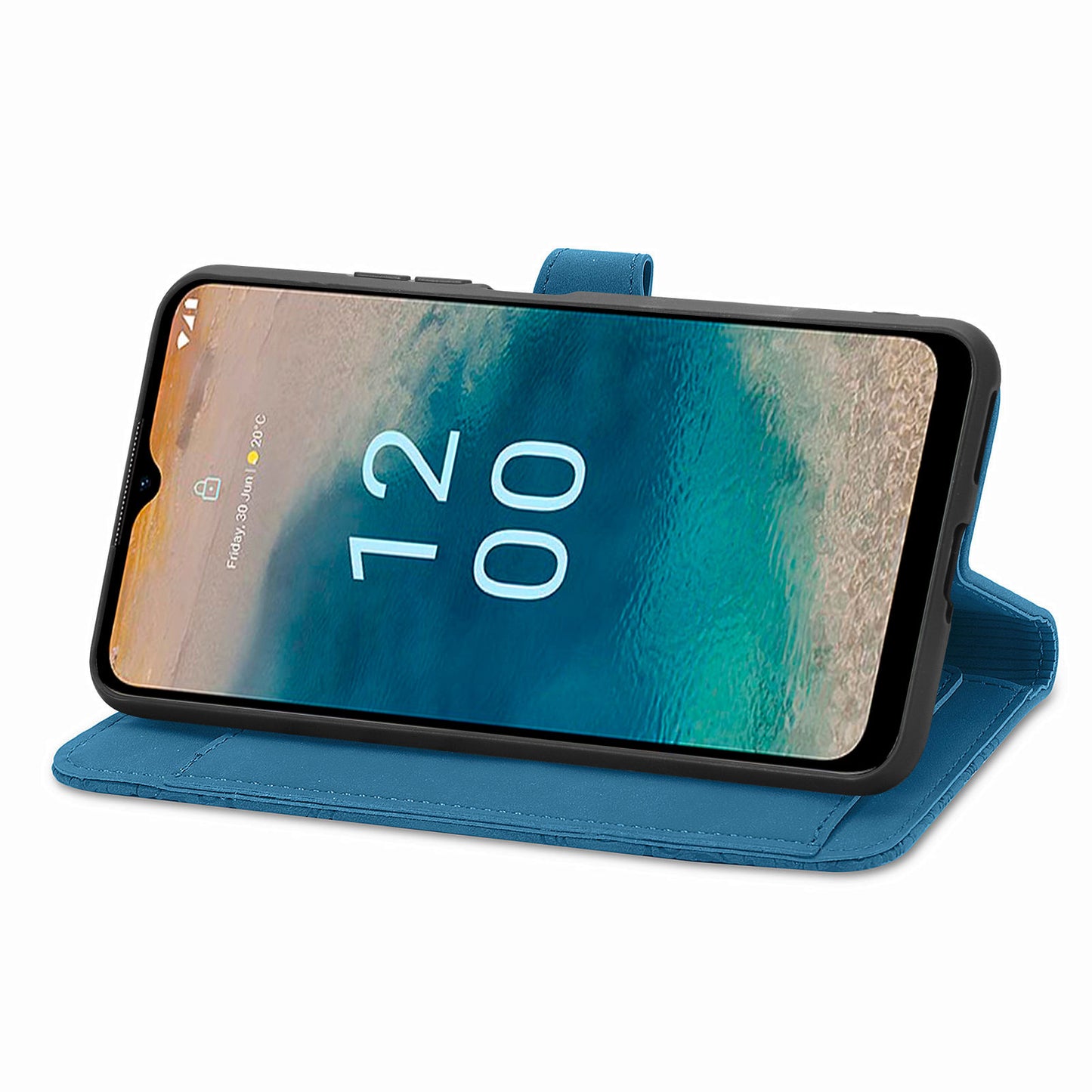 For Nokia G22 Flower Imprinted Stand Wallet Cover Zipper Pocket Leather Anti-drop Phone Case