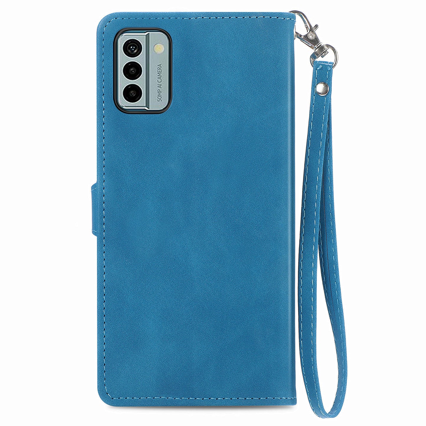 For Nokia G22 Flower Imprinted Stand Wallet Cover Zipper Pocket Leather Anti-drop Phone Case