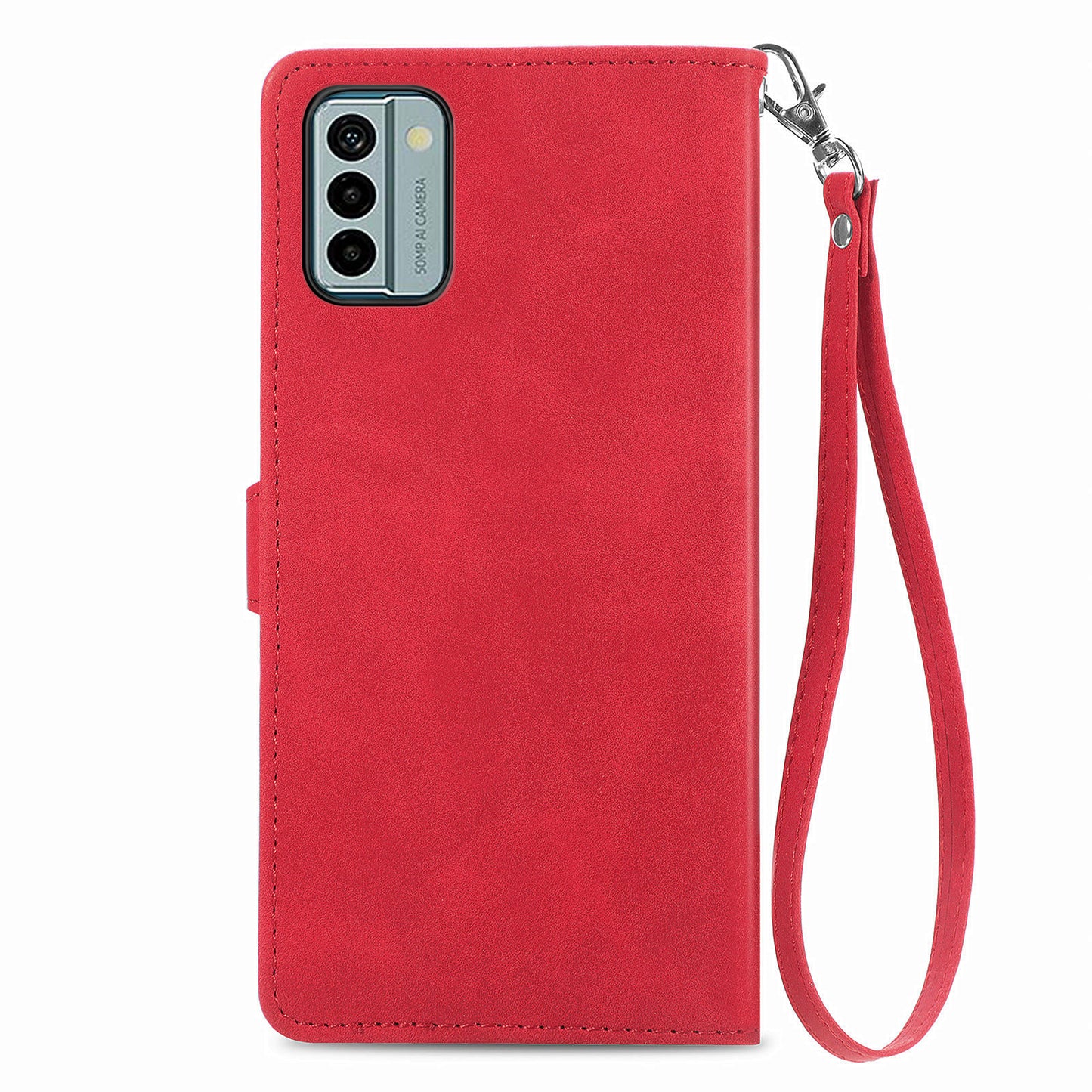 For Nokia G22 Flower Imprinted Stand Wallet Cover Zipper Pocket Leather Anti-drop Phone Case