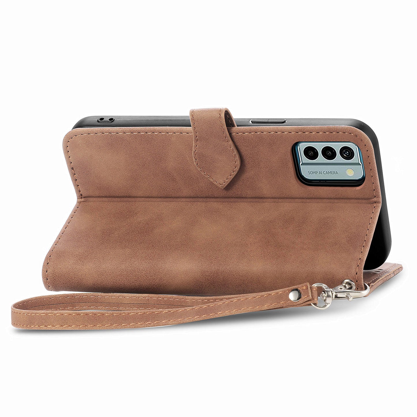 For Nokia G22 Flower Imprinted Stand Wallet Cover Zipper Pocket Leather Anti-drop Phone Case