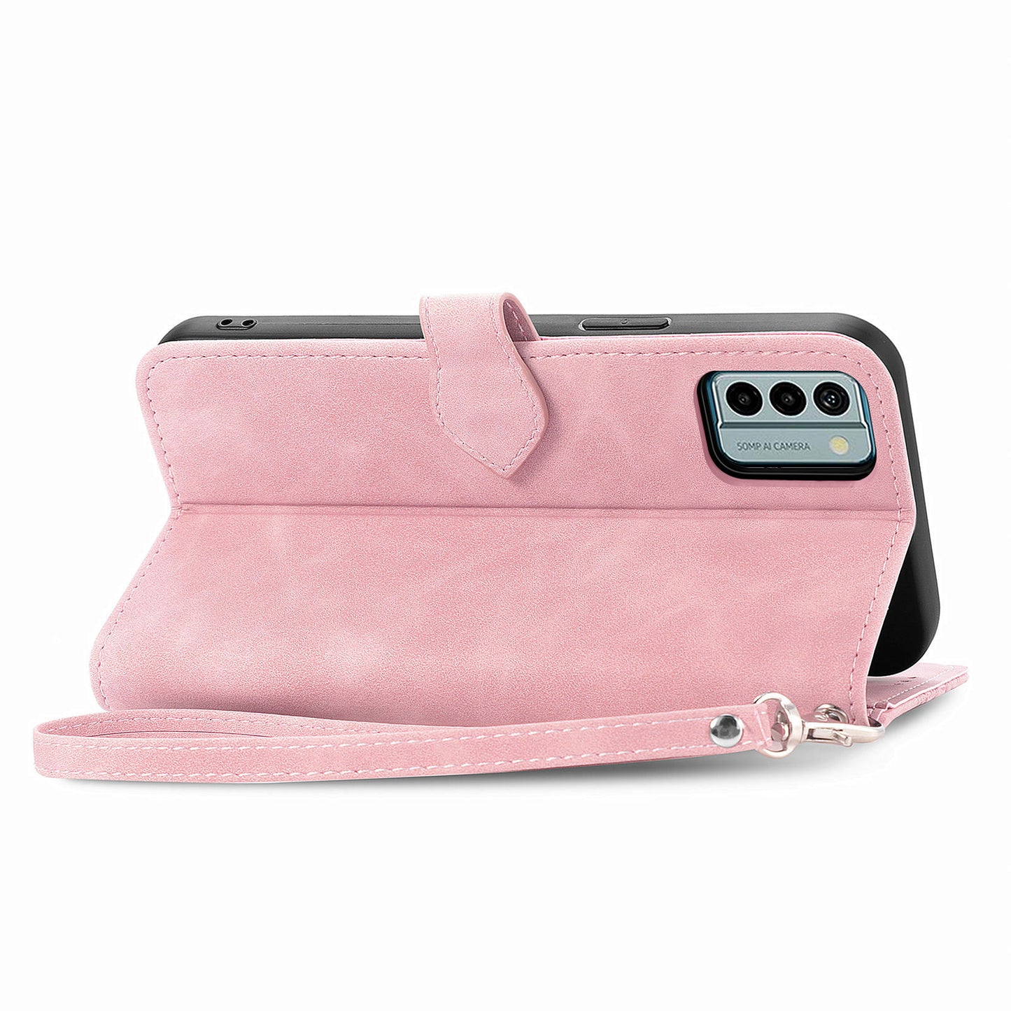 For Nokia G22 Flower Imprinted Stand Wallet Cover Zipper Pocket Leather Anti-drop Phone Case