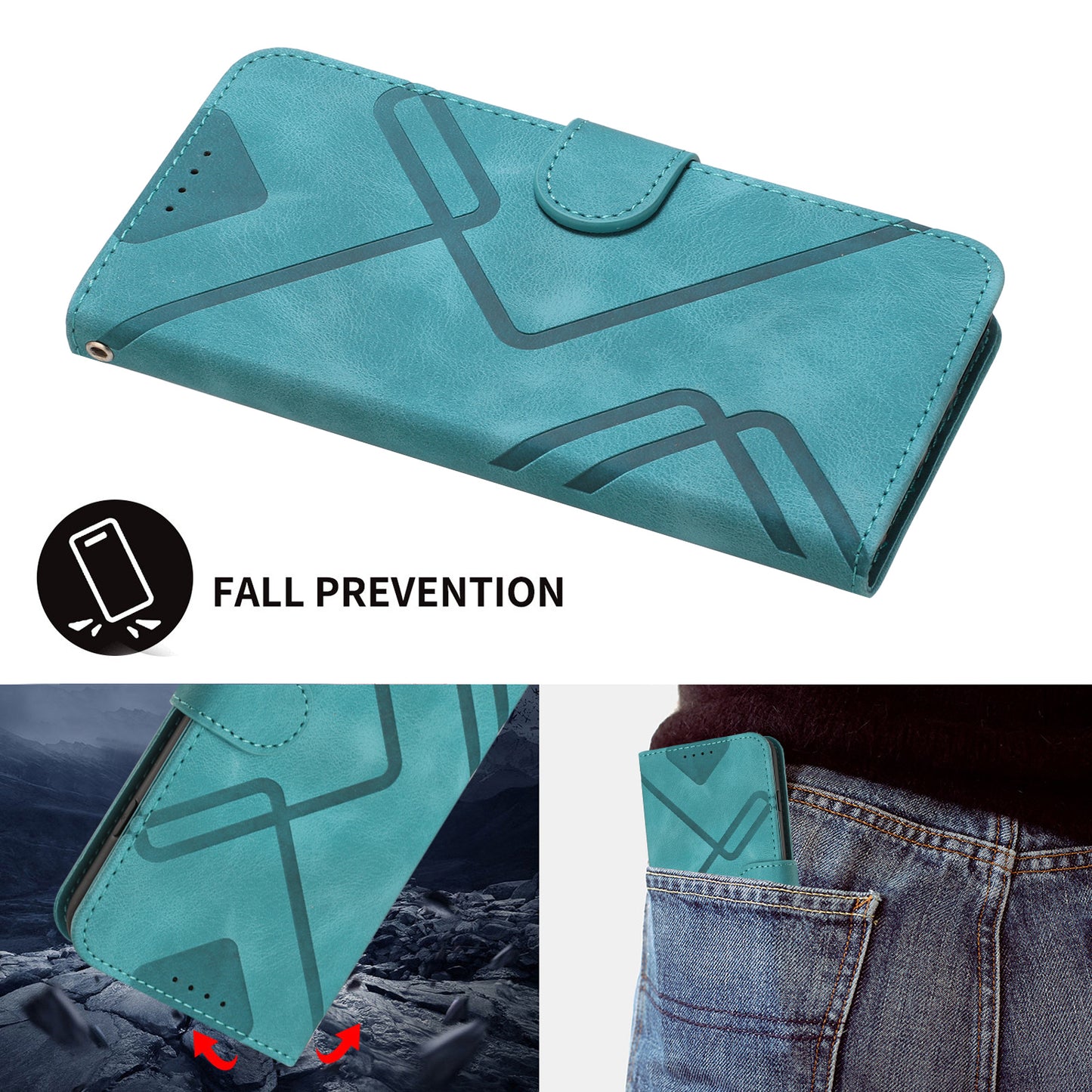 YX0040 For iPhone 14 Pro Imprinted Pattern Phone Stand Case PU Leather Magnetic Cover Wallet