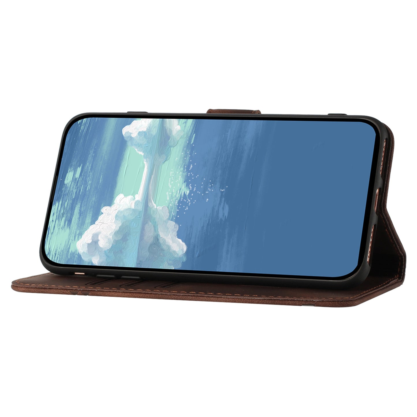 YX0040 For iPhone 14 Pro Imprinted Pattern Phone Stand Case PU Leather Magnetic Cover Wallet