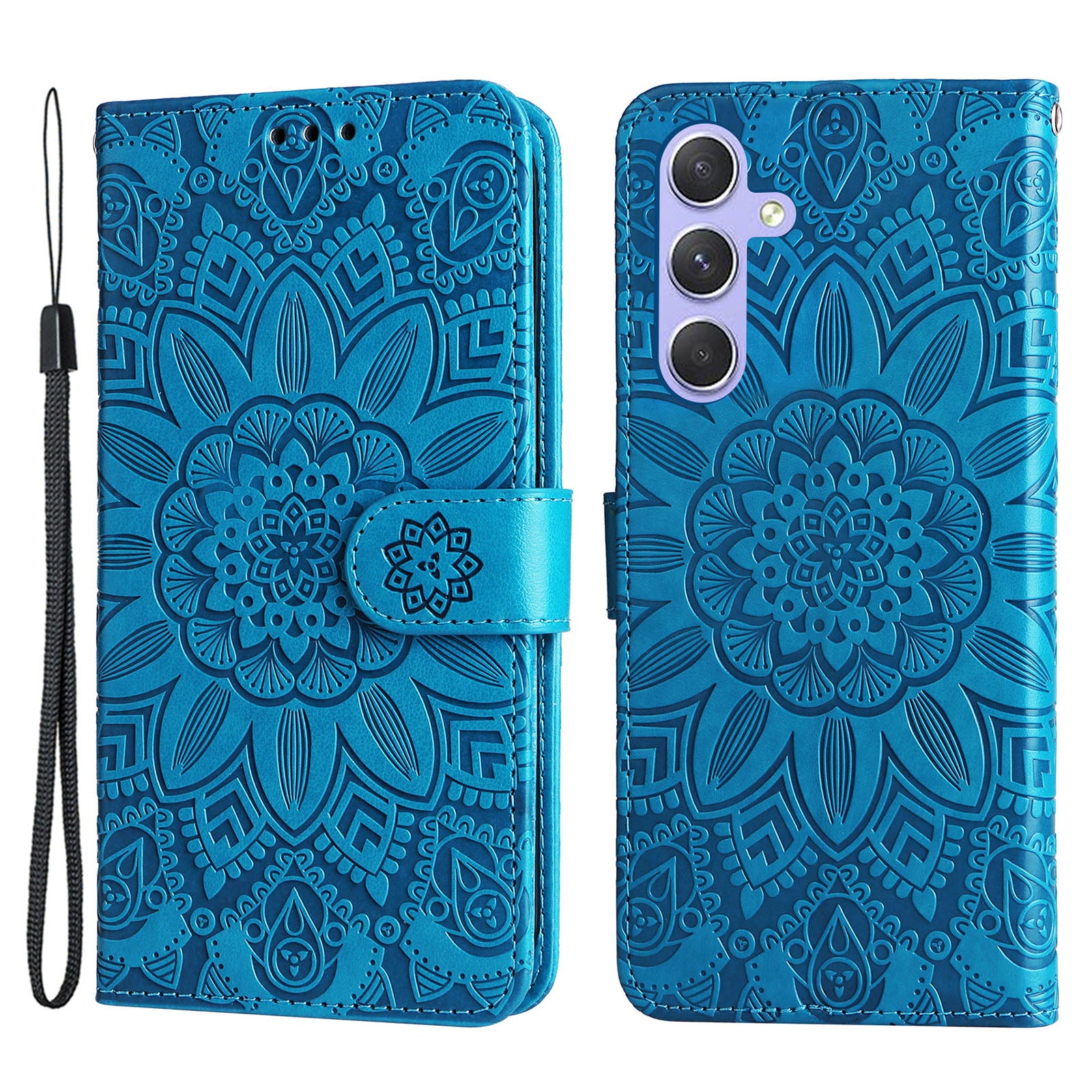 For Samsung Galaxy M54 5G / F54 5G PU Leather Flip Phone Case Sunflower Imprinted Stand Wallet Cover