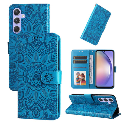 For Samsung Galaxy M54 5G / F54 5G PU Leather Flip Phone Case Sunflower Imprinted Stand Wallet Cover