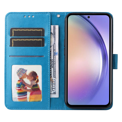 For Samsung Galaxy M54 5G / F54 5G PU Leather Flip Phone Case Sunflower Imprinted Stand Wallet Cover