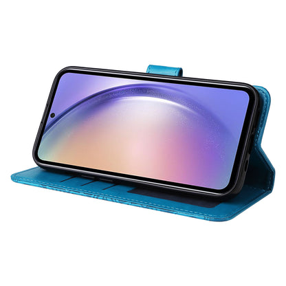 For Samsung Galaxy M54 5G / F54 5G PU Leather Flip Phone Case Sunflower Imprinted Stand Wallet Cover