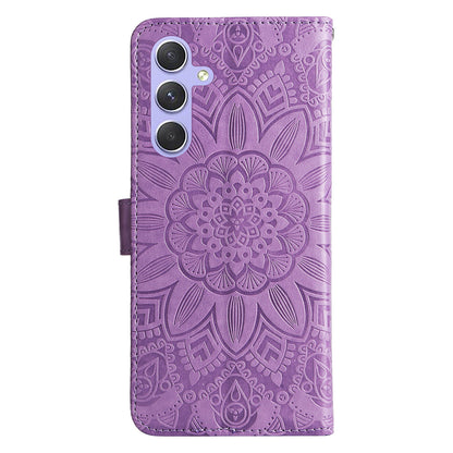 For Samsung Galaxy M54 5G / F54 5G PU Leather Flip Phone Case Sunflower Imprinted Stand Wallet Cover