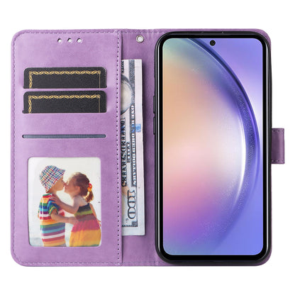 For Samsung Galaxy M54 5G / F54 5G PU Leather Flip Phone Case Sunflower Imprinted Stand Wallet Cover