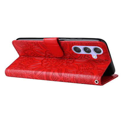 For Samsung Galaxy M54 5G / F54 5G PU Leather Flip Phone Case Sunflower Imprinted Stand Wallet Cover