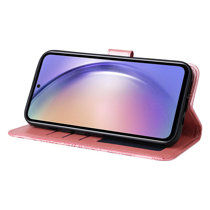 For Samsung Galaxy M54 5G / F54 5G PU Leather Flip Phone Case Sunflower Imprinted Stand Wallet Cover