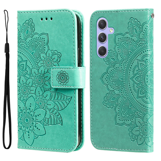 For Samsung Galaxy M54 5G / F54 5G Flower Imprinted Leather Wallet Case Stand Flip Protective Phone Cover