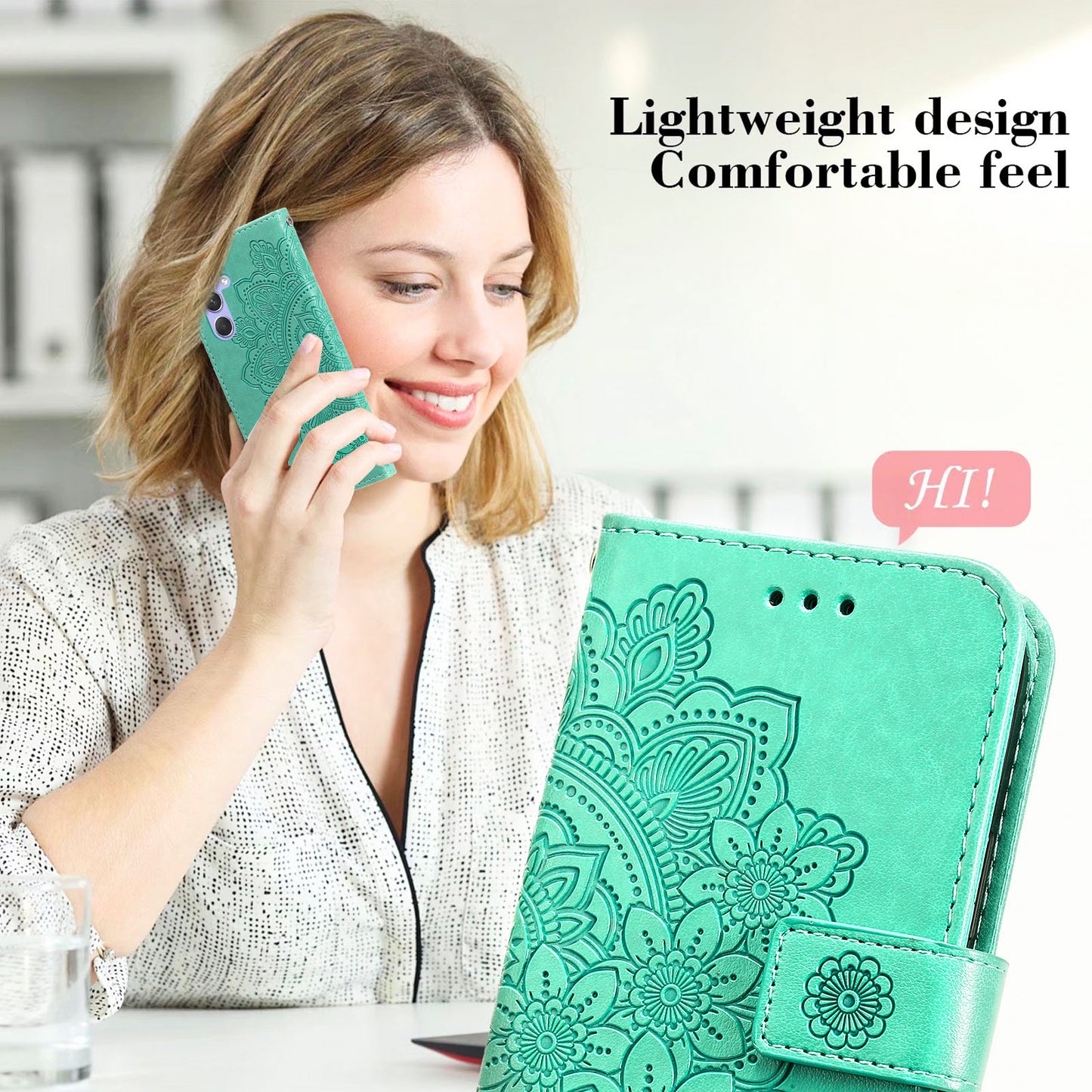 For Samsung Galaxy M54 5G / F54 5G Flower Imprinted Leather Wallet Case Stand Flip Protective Phone Cover