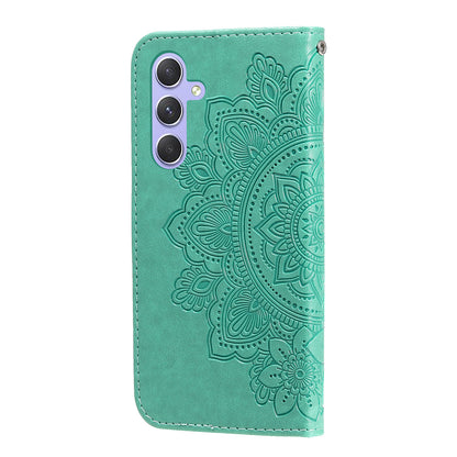 For Samsung Galaxy M54 5G / F54 5G Flower Imprinted Leather Wallet Case Stand Flip Protective Phone Cover