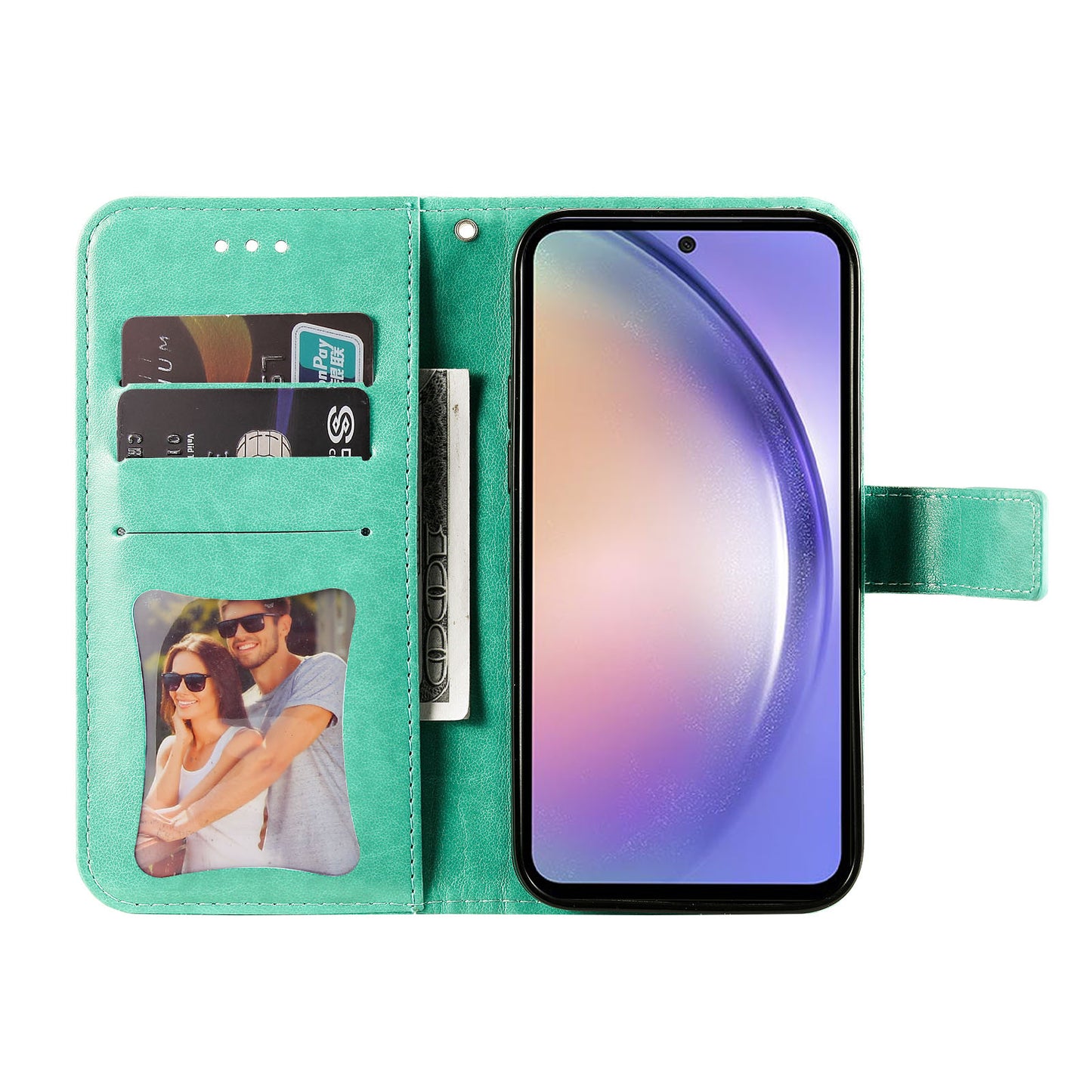 For Samsung Galaxy M54 5G / F54 5G Flower Imprinted Leather Wallet Case Stand Flip Protective Phone Cover