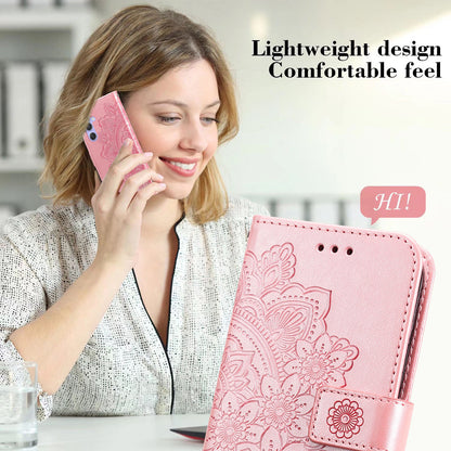 For Samsung Galaxy M54 5G / F54 5G Flower Imprinted Leather Wallet Case Stand Flip Protective Phone Cover