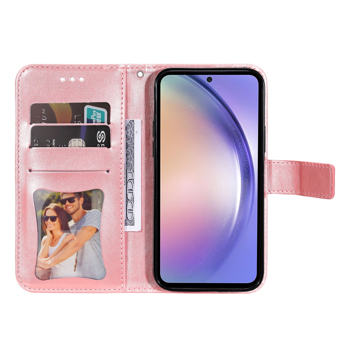 For Samsung Galaxy M54 5G / F54 5G Flower Imprinted Leather Wallet Case Stand Flip Protective Phone Cover