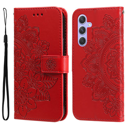 For Samsung Galaxy M54 5G / F54 5G Flower Imprinted Leather Wallet Case Stand Flip Protective Phone Cover