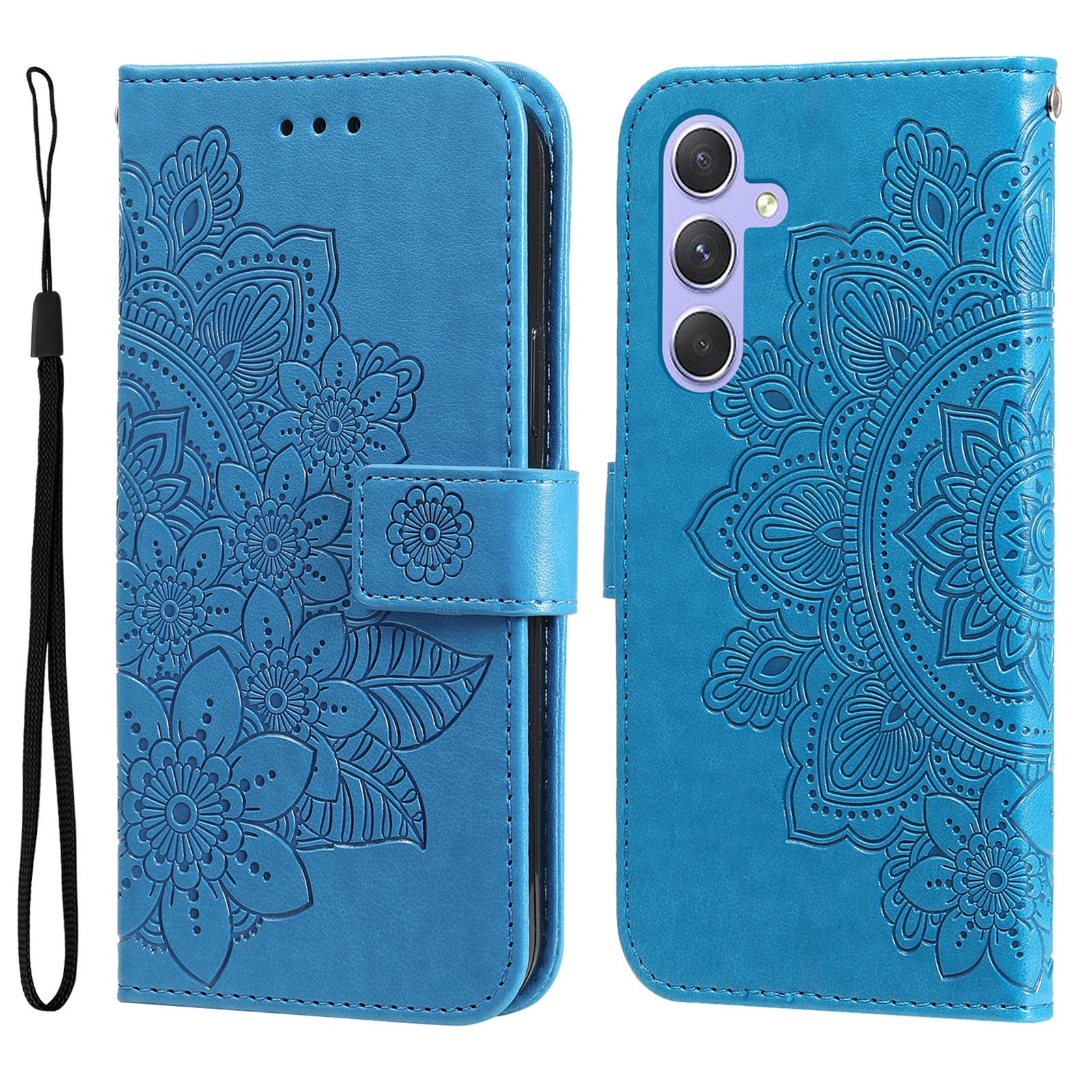 For Samsung Galaxy M54 5G / F54 5G Flower Imprinted Leather Wallet Case Stand Flip Protective Phone Cover