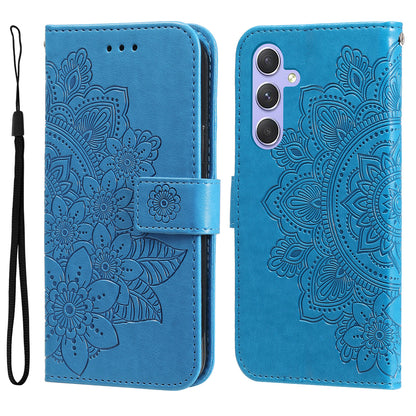 For Samsung Galaxy M54 5G / F54 5G Flower Imprinted Leather Wallet Case Stand Flip Protective Phone Cover