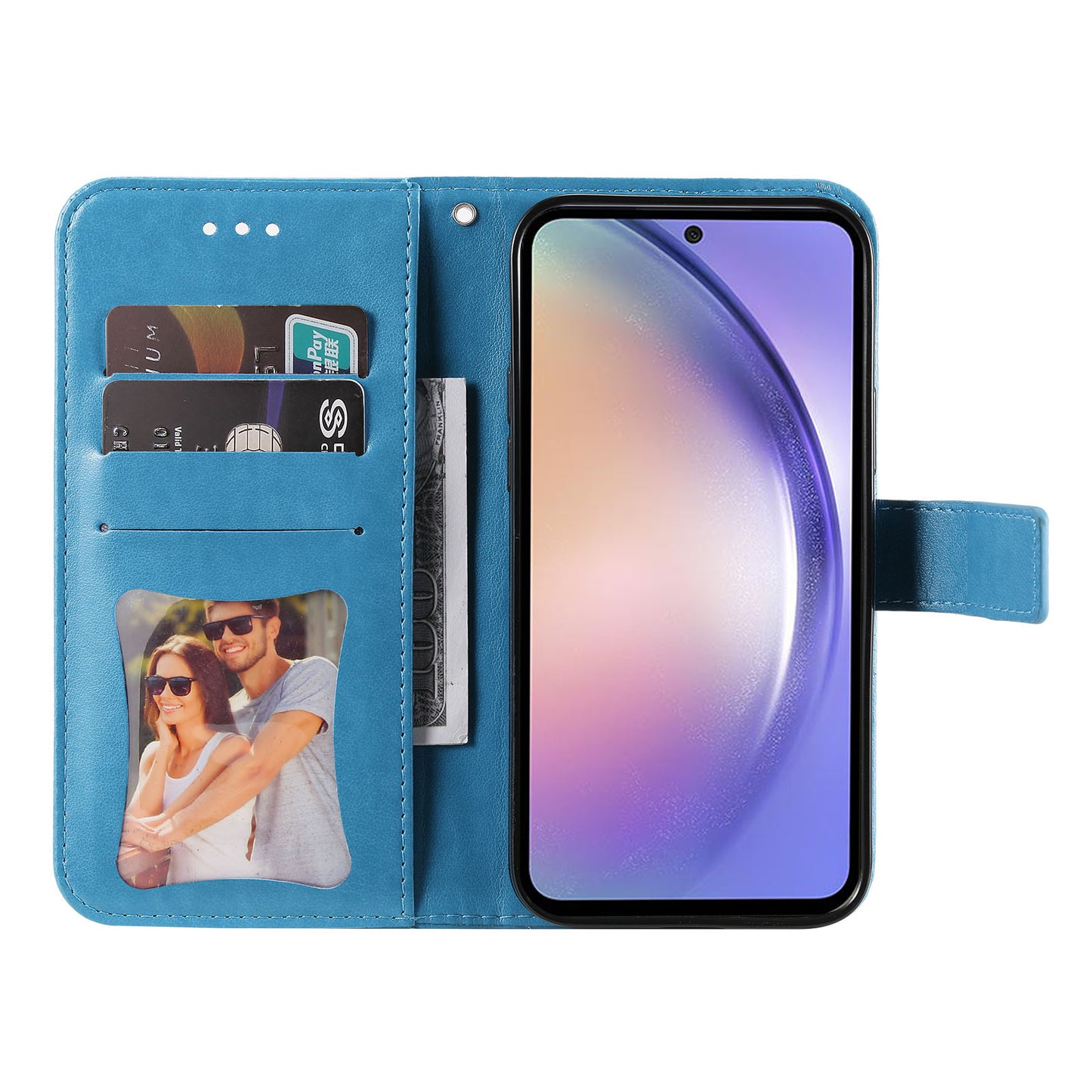 For Samsung Galaxy M54 5G / F54 5G Flower Imprinted Leather Wallet Case Stand Flip Protective Phone Cover