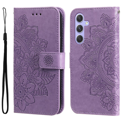 For Samsung Galaxy M54 5G / F54 5G Flower Imprinted Leather Wallet Case Stand Flip Protective Phone Cover