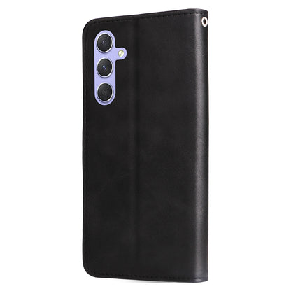 For Samsung Galaxy M54 5G / F54 5G PU Leather Zipper Pocket Phone Case Calf Texture Wallet Stand Cover