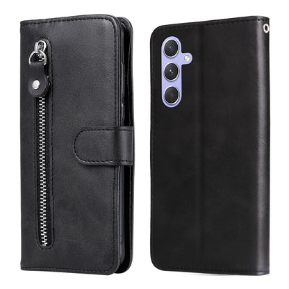 For Samsung Galaxy M54 5G / F54 5G PU Leather Zipper Pocket Phone Case Calf Texture Wallet Stand Cover