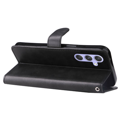 For Samsung Galaxy M54 5G / F54 5G PU Leather Zipper Pocket Phone Case Calf Texture Wallet Stand Cover