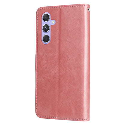 For Samsung Galaxy M54 5G / F54 5G PU Leather Zipper Pocket Phone Case Calf Texture Wallet Stand Cover