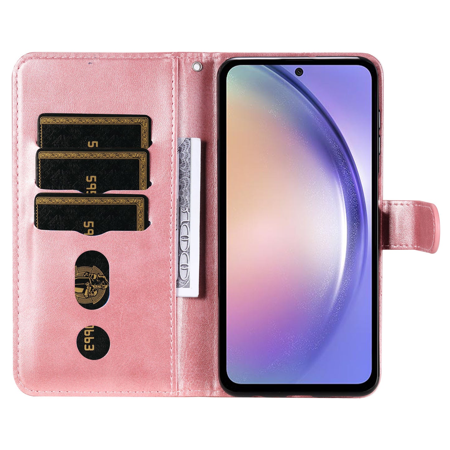 For Samsung Galaxy M54 5G / F54 5G PU Leather Zipper Pocket Phone Case Calf Texture Wallet Stand Cover