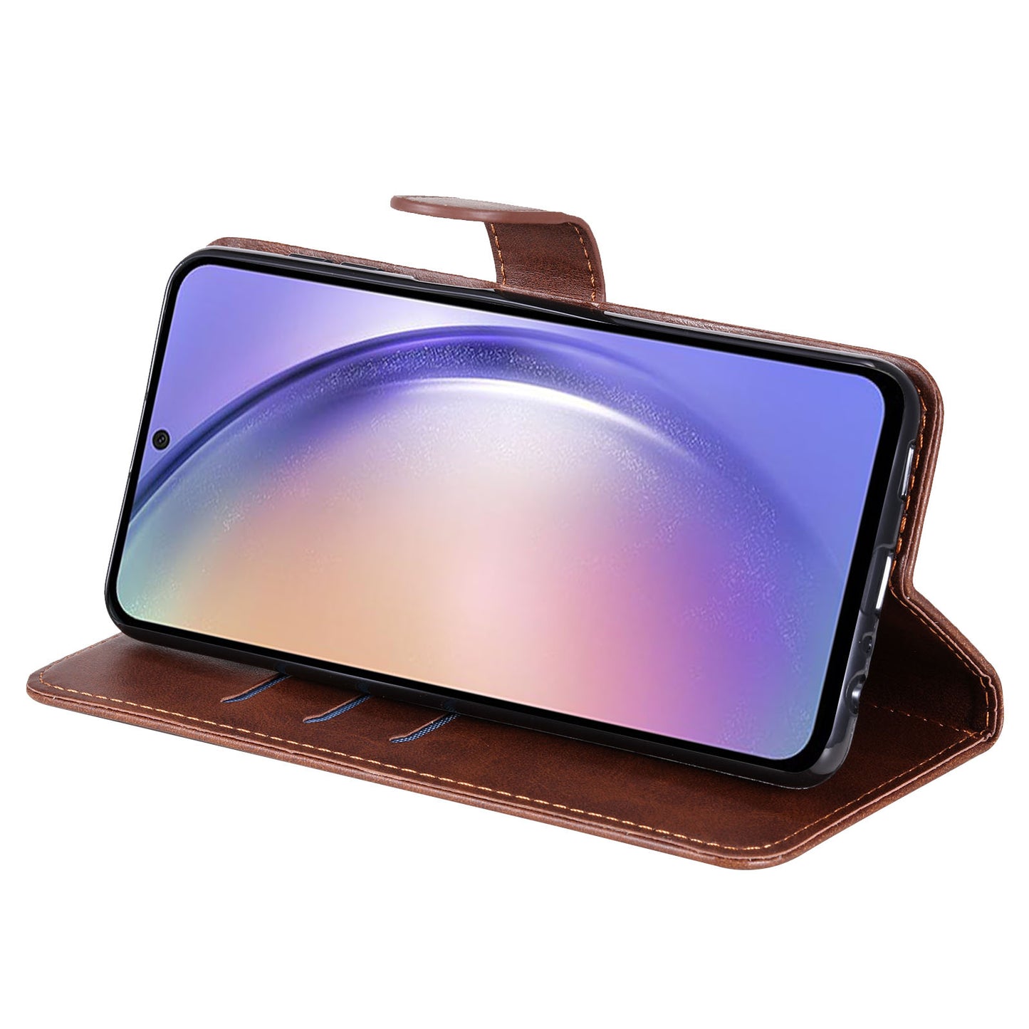 For Samsung Galaxy M54 5G / F54 5G PU Leather Zipper Pocket Phone Case Calf Texture Wallet Stand Cover