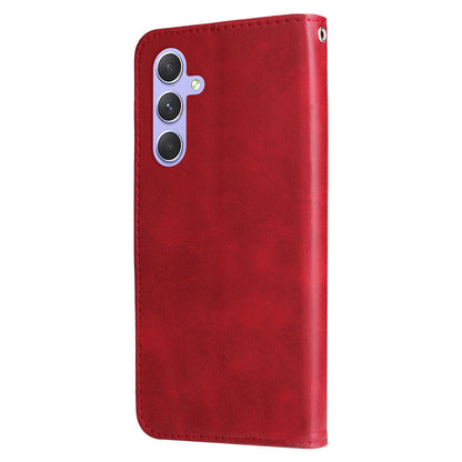 For Samsung Galaxy M54 5G / F54 5G PU Leather Zipper Pocket Phone Case Calf Texture Wallet Stand Cover