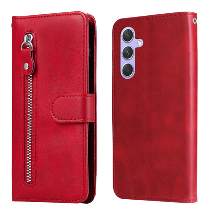 For Samsung Galaxy M54 5G / F54 5G PU Leather Zipper Pocket Phone Case Calf Texture Wallet Stand Cover