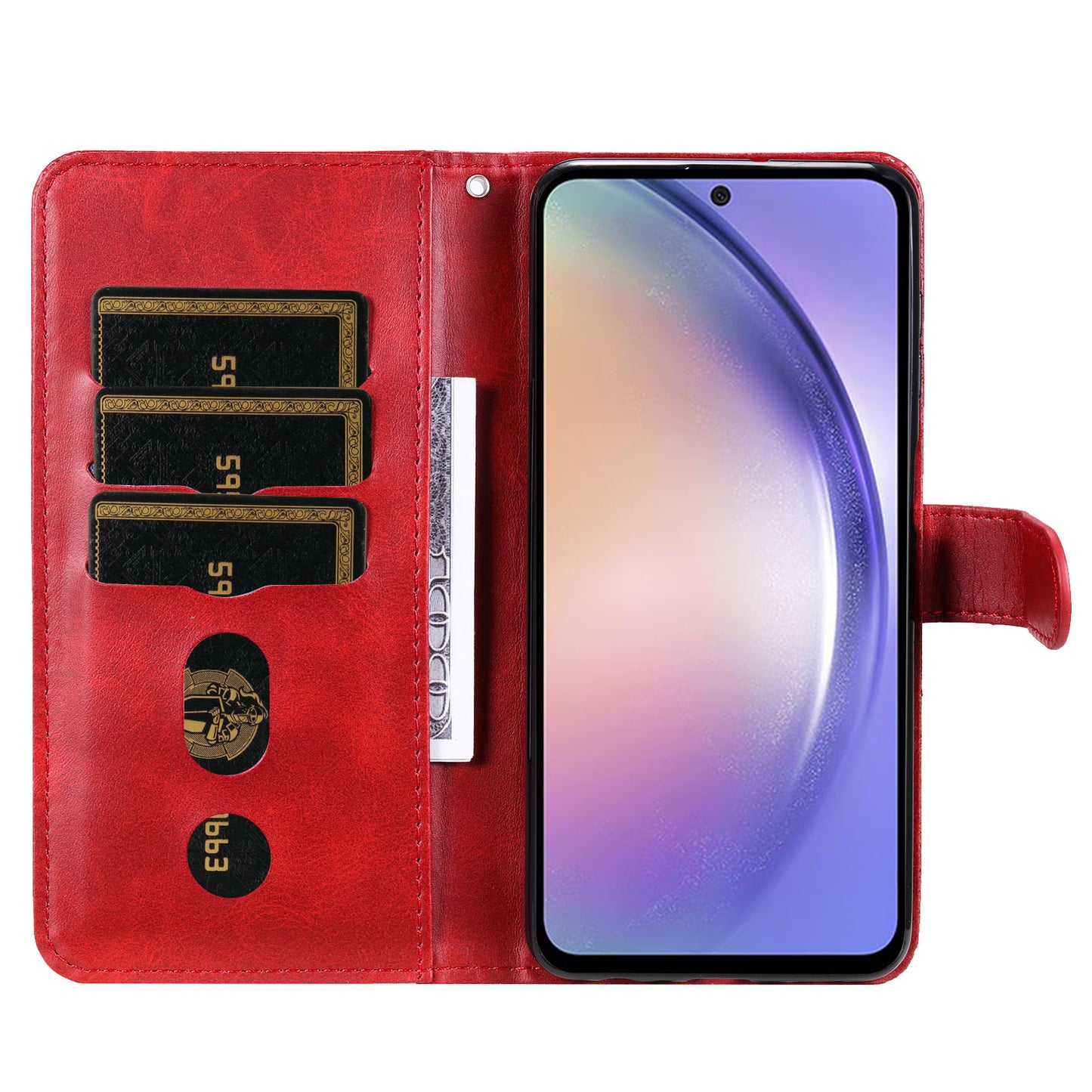 For Samsung Galaxy M54 5G / F54 5G PU Leather Zipper Pocket Phone Case Calf Texture Wallet Stand Cover