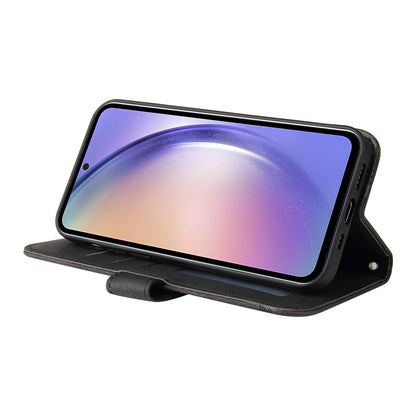 For Samsung Galaxy M54 5G / F54 5G PU Leather Skin-touch Phone Case Imprinted Lines Stand Wallet Cover