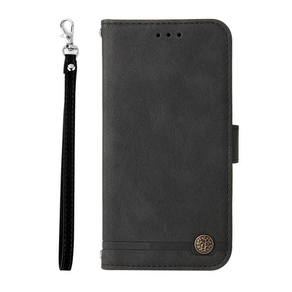For Samsung Galaxy M54 5G / F54 5G PU Leather Skin-touch Phone Case Imprinted Lines Stand Wallet Cover
